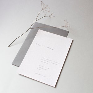 Modern, Minimal Wedding Invitation Clear Invite Minimalistic Wedding Invitation Catherine Printed Wedding Invitation Simple Invite image 4