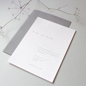 Modern, Minimal Wedding Invitation Clear Invite Minimalistic Wedding Invitation Catherine Printed Wedding Invitation Simple Invite image 2