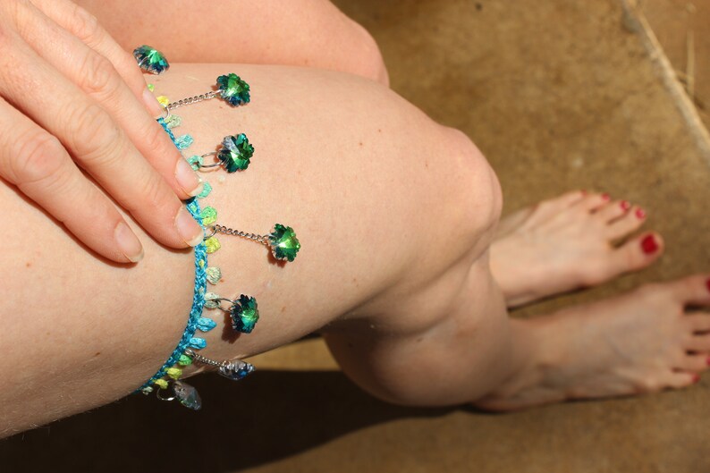 Wedding garter Leg jewelry Hippie thigh jewelry Thighlette Thigh High Garter Hippie accessories. Boho leg wear Summer body jewelry