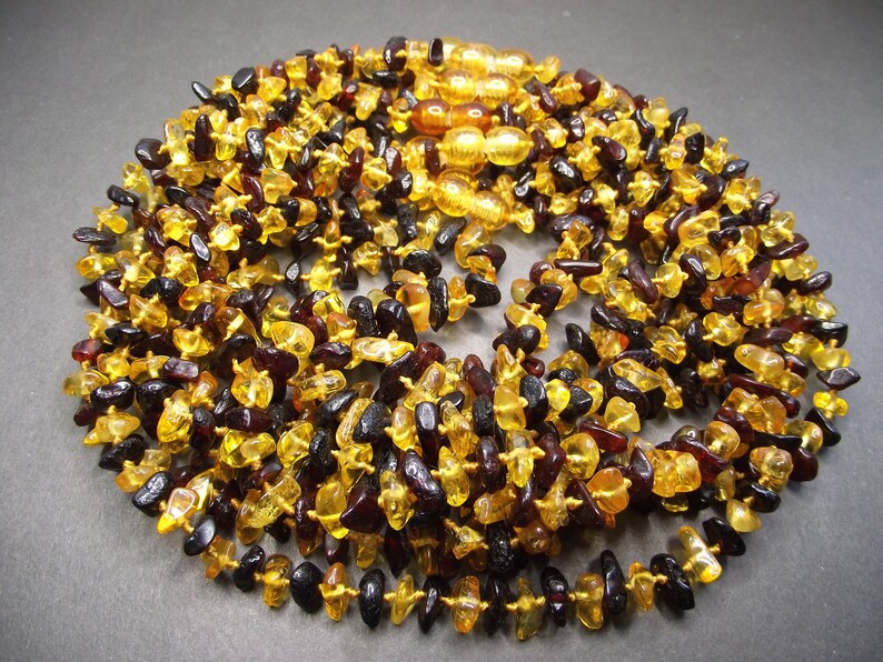 Lot 10 Genuine Baltic Amber Baby Necklace Mixed Color 32-33cm 