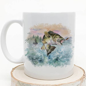 Fishing Coffee Mug - Gift - Personalized Name - Fly Fishing - Water