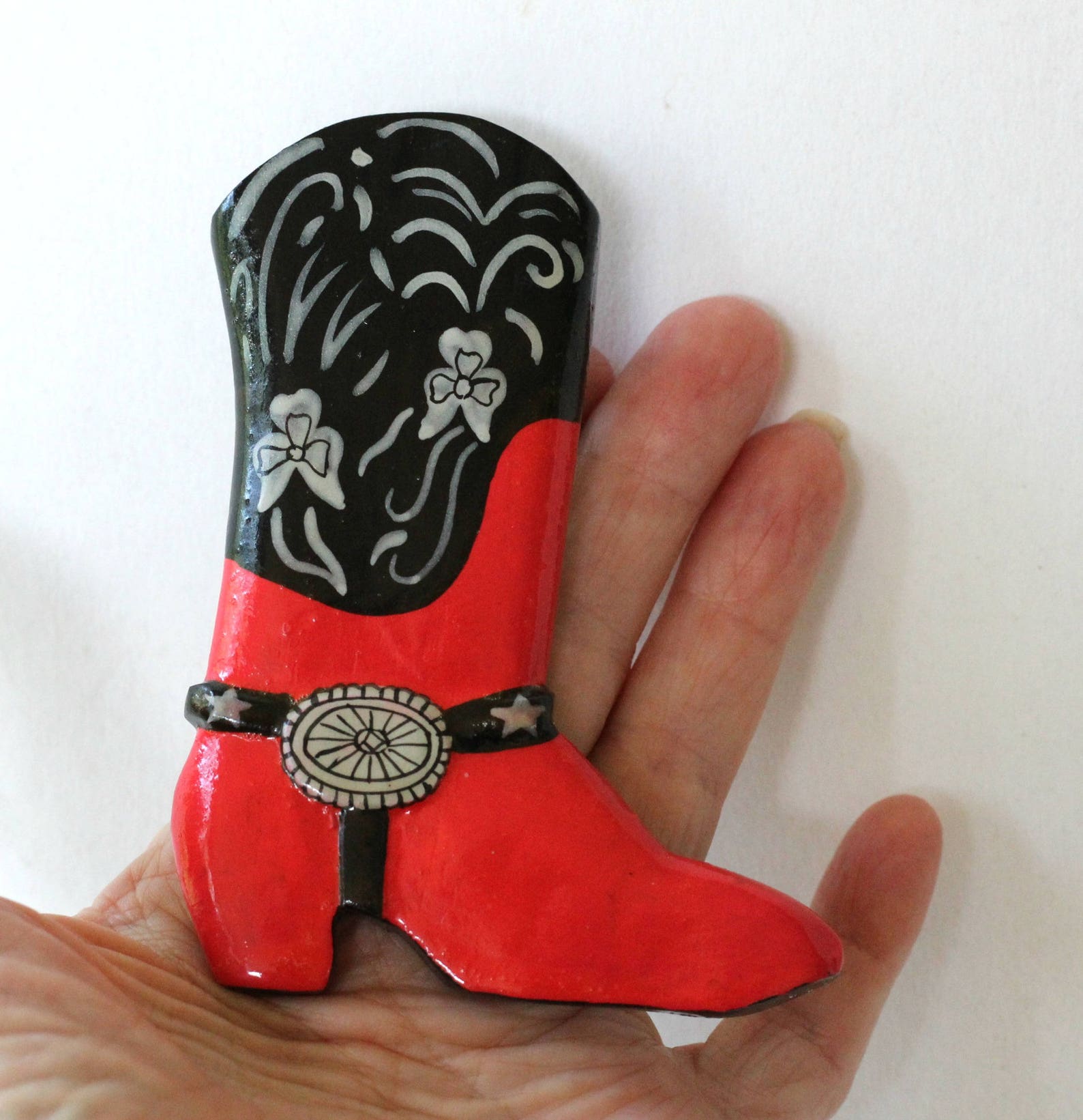 Western Scarf Slide for Men / Women Wooden Boot Tie Slide Red Etsy