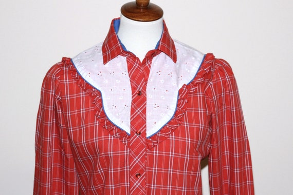 red plaid ladies shirt