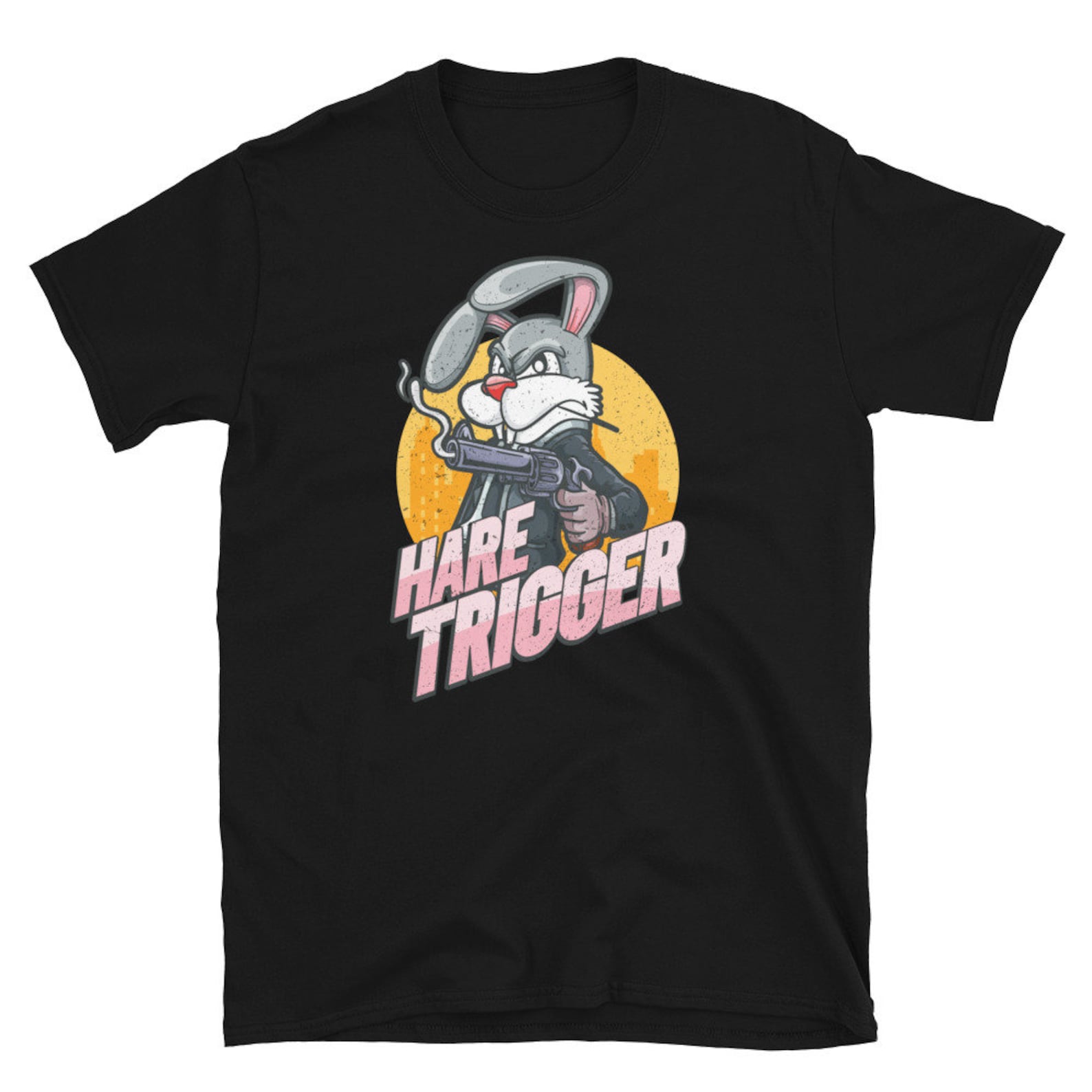 Funny Rabbit Bunny Gun Pistol Hare Trigger Shortsleeve Unisex Etsy