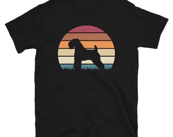 Retro Vintage Sunset Dog Pet Lover Soft Coated Wheaten Terrier Breed Short-Sleeve Unisex T-Shirt
