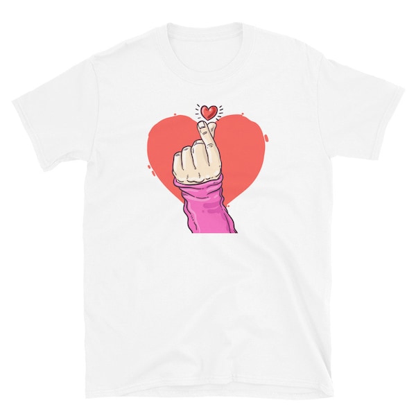 South Korea Music K-Pop Trending Love Finger Heart Short-Sleeve Unisex T-Shirt