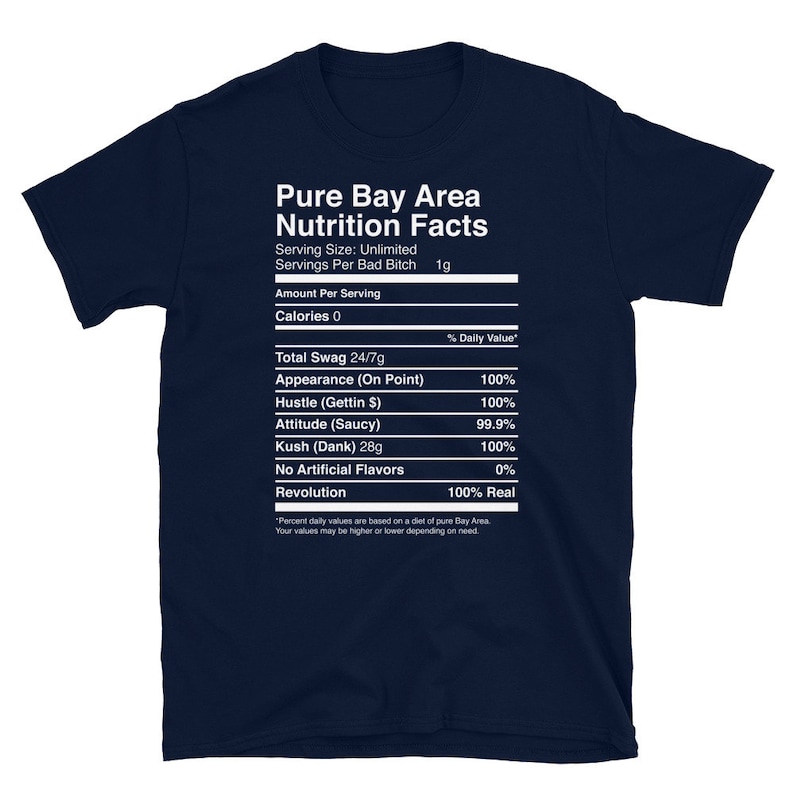 Pure Bay Area Nutrition Facts Shortsleeve Unisex Tshirt Etsy Sweden