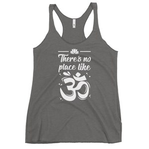 Funny Buddha Yoga Meditation There&#39;s No Place Like Om Women&#39;s Racerback Tank