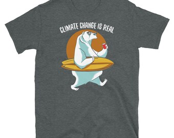 Polar Bear Global Warming Climate Change Is Real Short-Sleeve Unisex T-Shirt