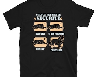 Funny Dog Joke Golden Retriever Security Short-Sleeve Unisex T-Shirt