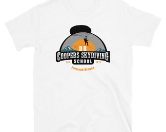 Funny FBI Plane Heist Conspiracy Theory D.B. Cooper Skydiving School Short-Sleeve Unisex T-Shirt