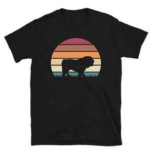 Retro Vintage Sunset Dog Pet Lover Bulldog Breed Short-Sleeve Unisex T-Shirt