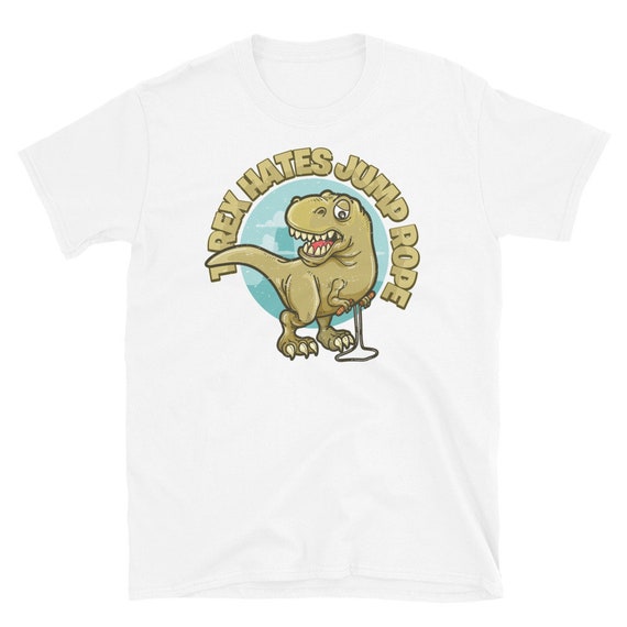 Funny Dinosaur T-Rex Jumping Rope Gym Workout' Men's T-Shirt