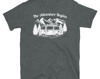 Wanderlust Van Life Travel Road Trip The Adventure Begins Short-Sleeve Unisex T-Shirt