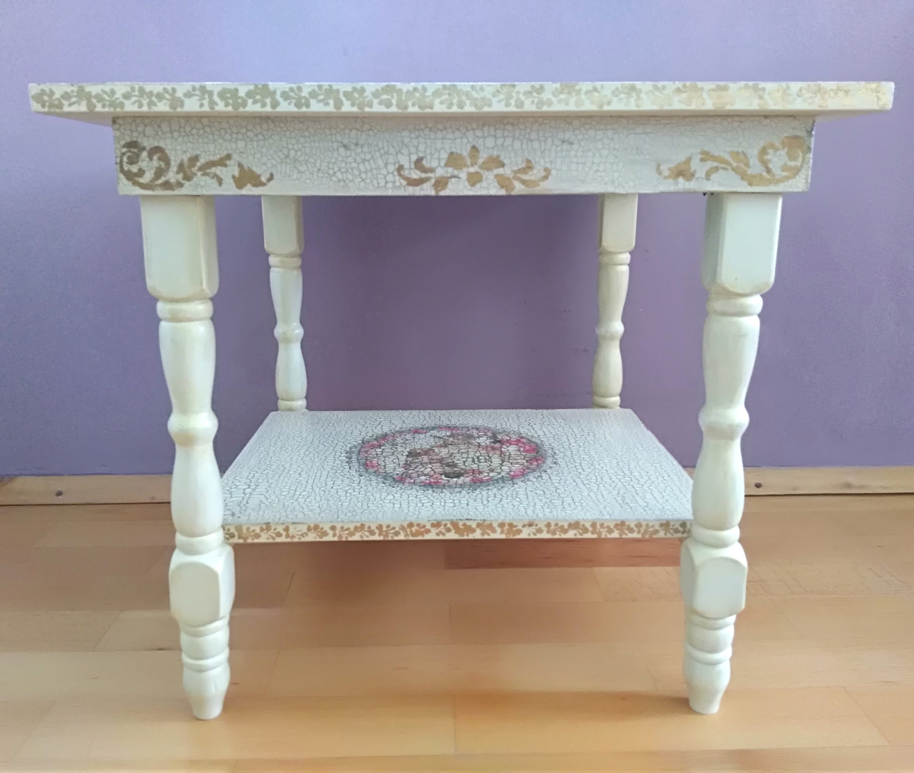 Side table Shabby chic table End table Living room furniture Etsy