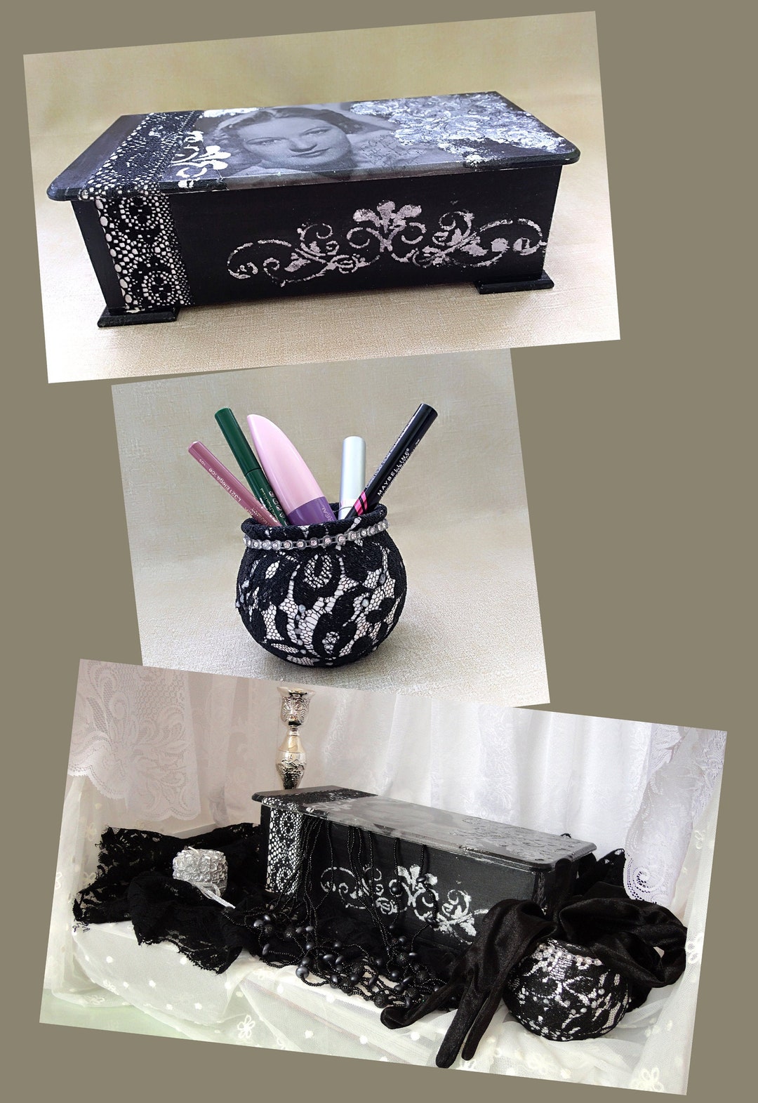 Dressing Table Set Dressing Table Organizer Black Jewelry Box Jewelry