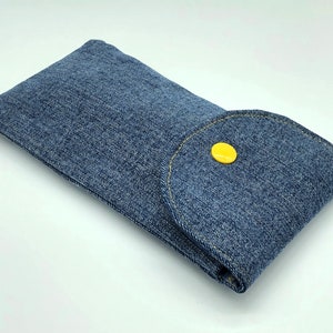 Étui à lunettes en denim, étui à lunettes souple, étui à lunettes en tissu, pochette à lunettes en denim, pochette à lunettes en denim, étui en denim pour lunettes, étui à lunettes
