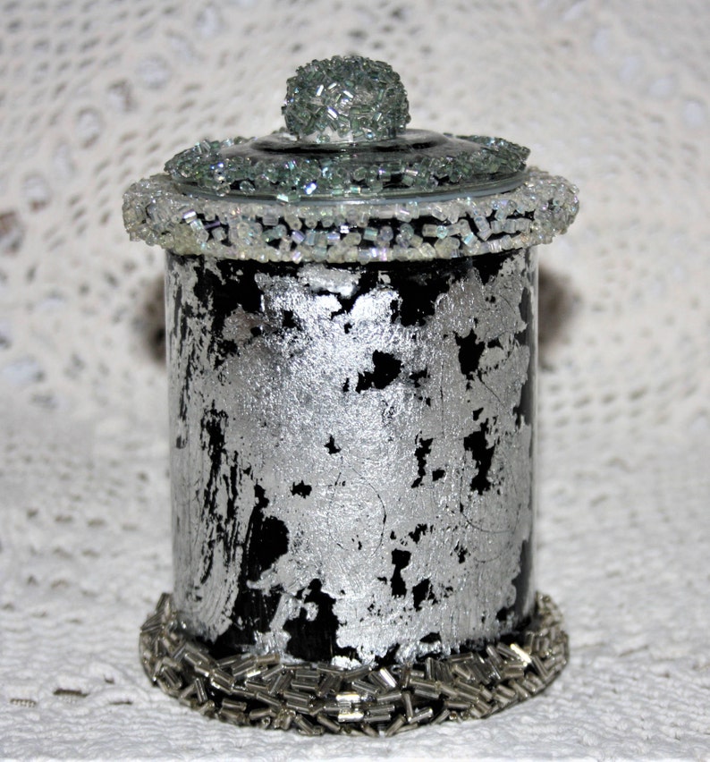 Cotton Pad Holder Decorated Glass Jar With Lid Glass Canister Mason Jar