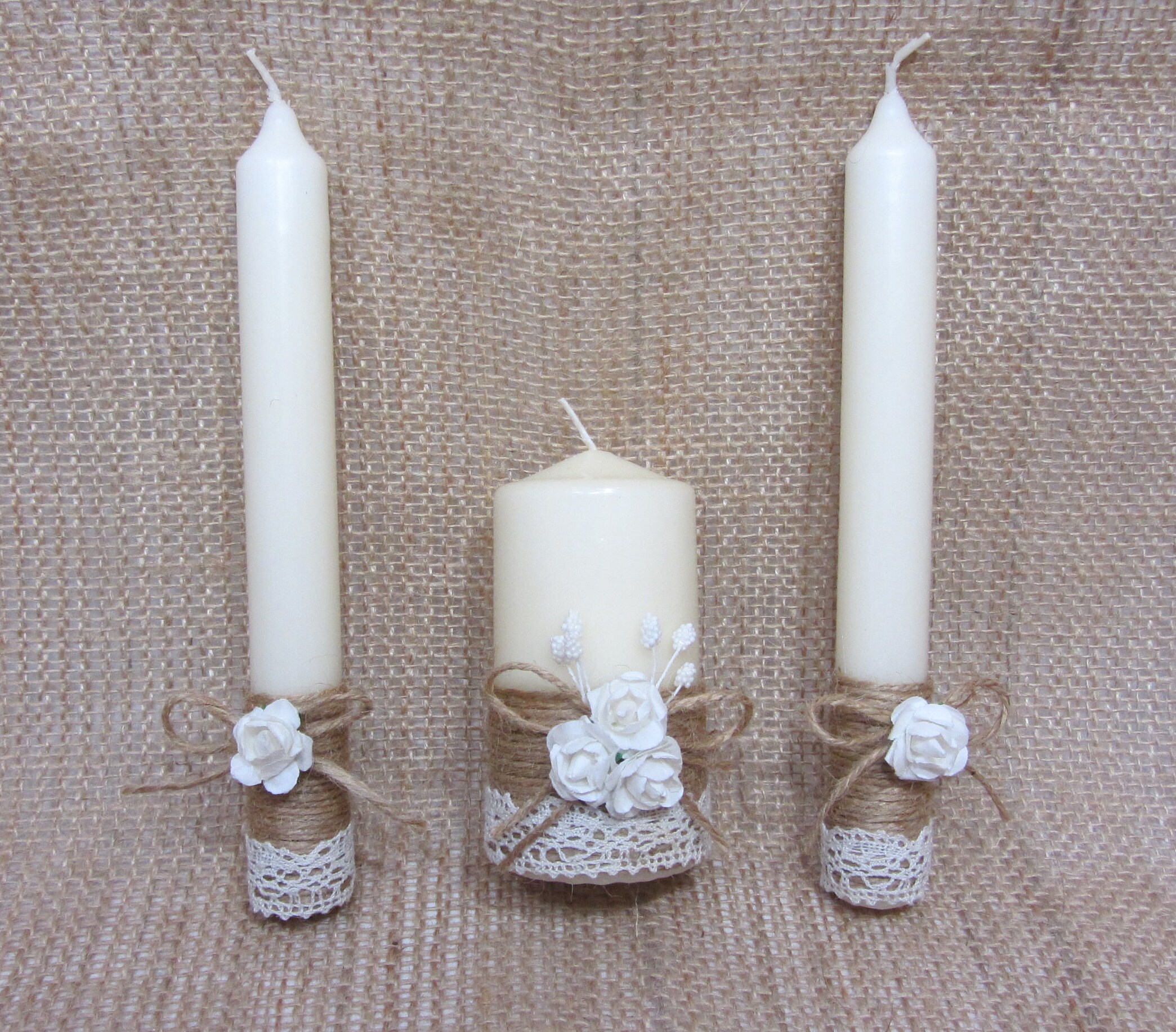 rustic wedding candles
