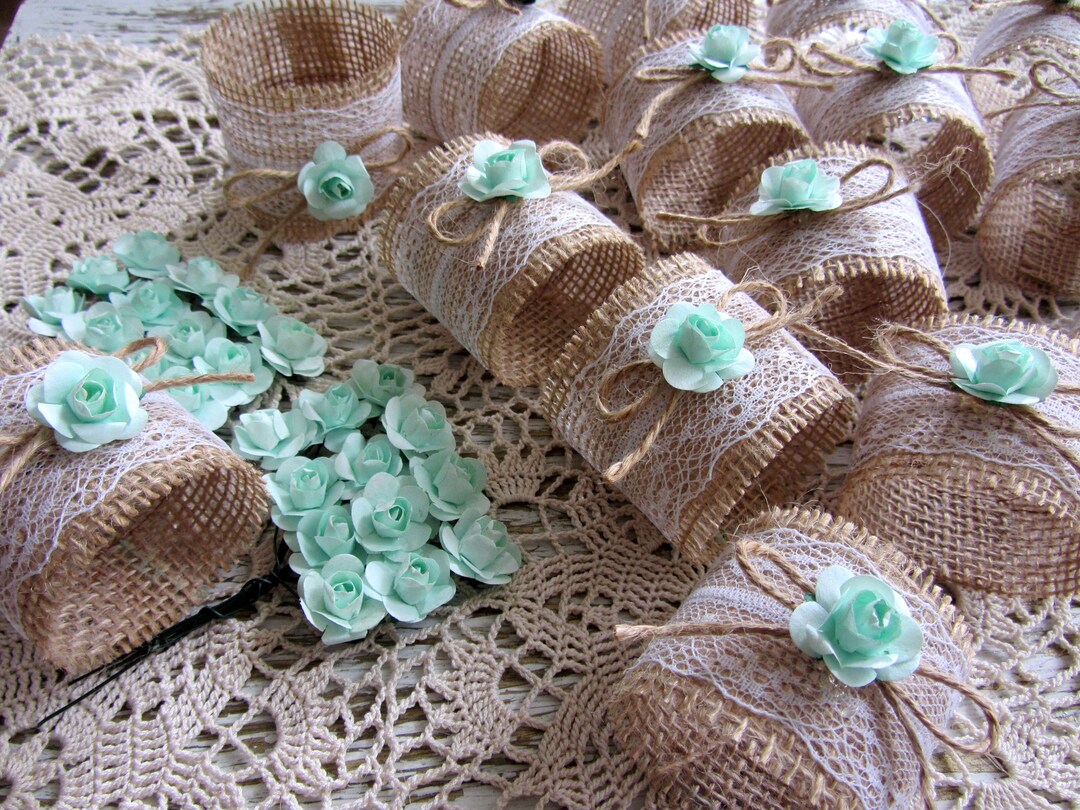 30 Ronds De Serviette En Eucalyptus - Motif Feuille, Vert, Plastique, Décoration Table Rustique/bohème