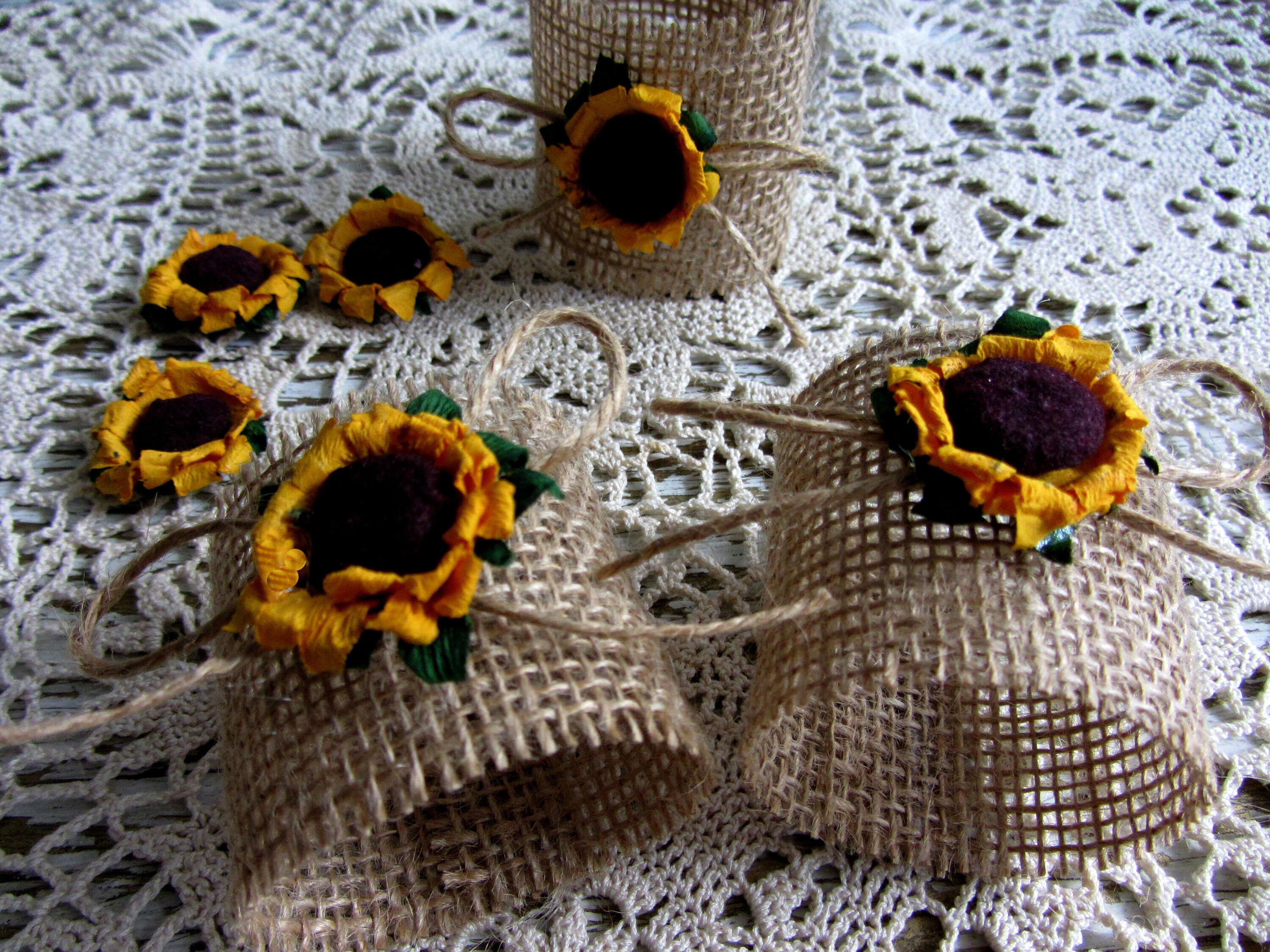 50 Sunflower Burlap Napkin Rings Rustic Wedding Decor Rustic Wedding Napkin Rings Wedding Table Decor Rustic Wedding Burlap