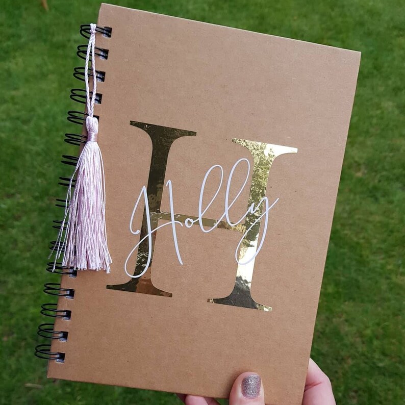Personalised Initial A5 Notepad Note Book Spiral Binder & Etsy UK