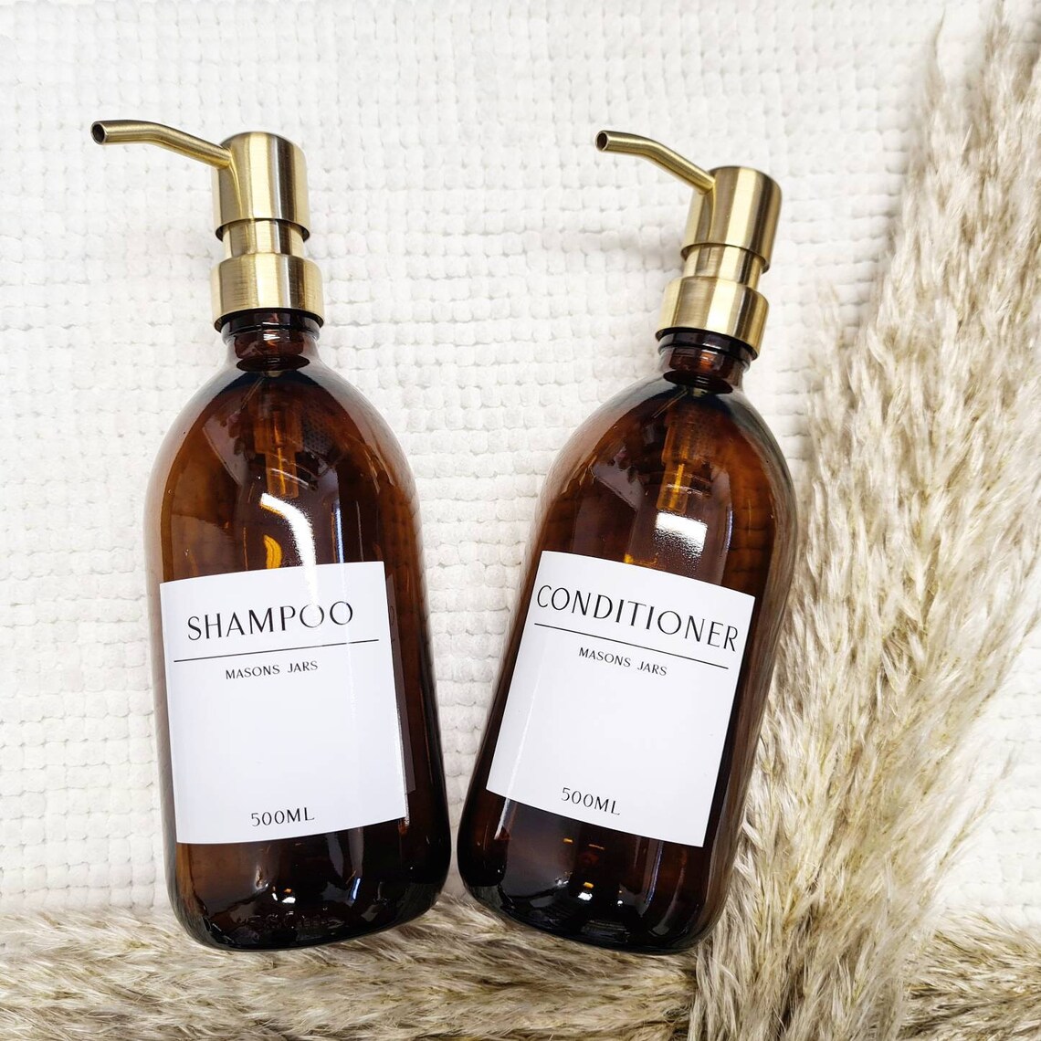 500ml amber GLASS bottle shampoo conditioner body hand wash Etsy