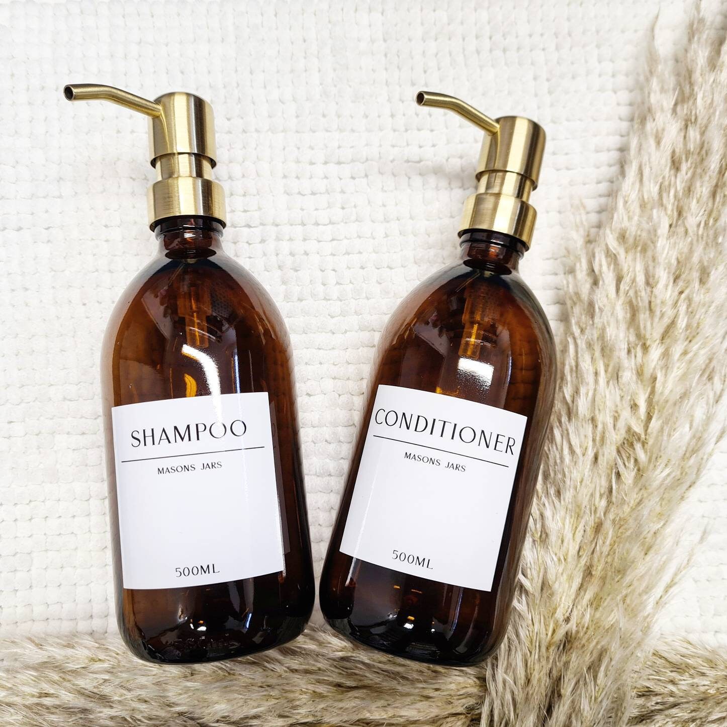 500ml amber GLASS bottle shampoo conditioner body hand wash Etsy