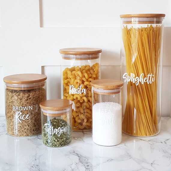 spaghetti storage jars