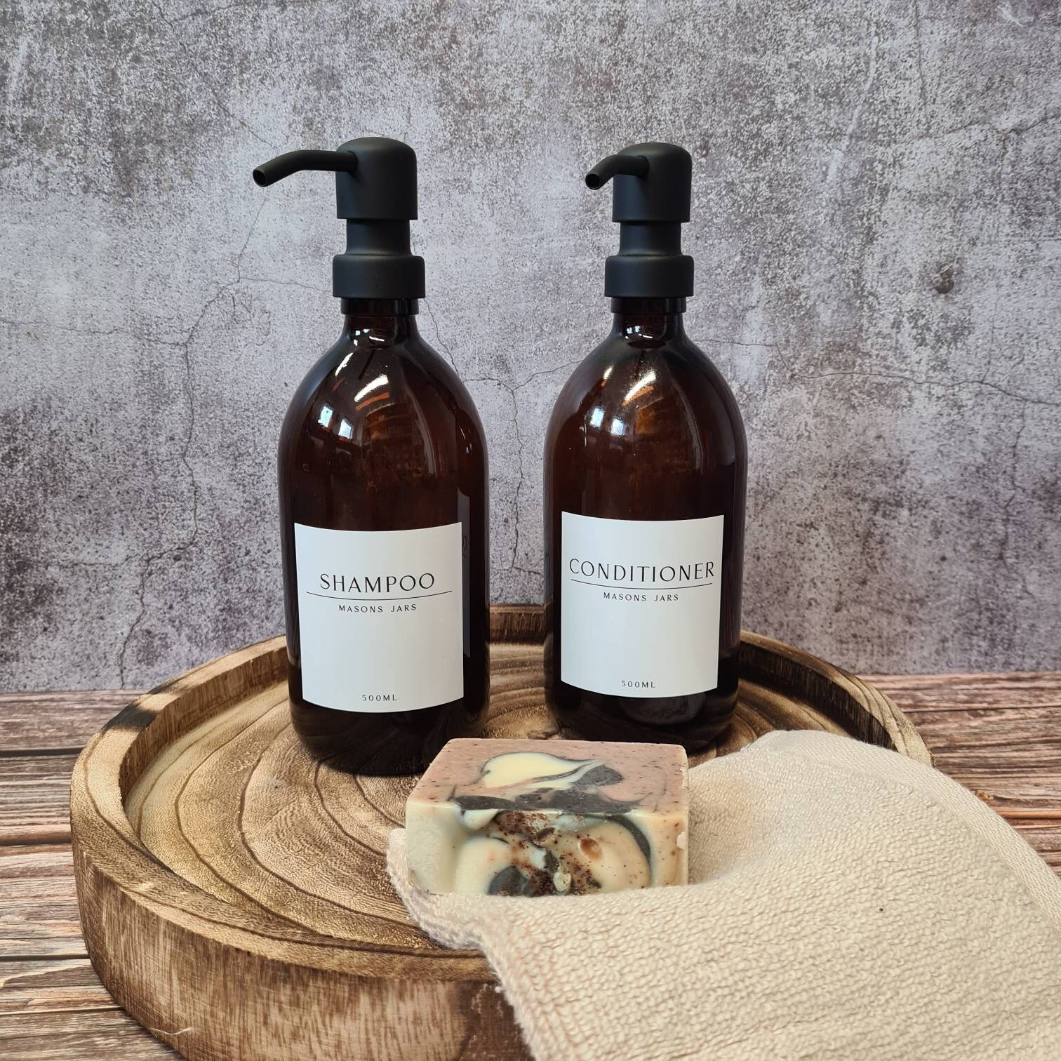 500ml amber GLASS bottle shampoo conditioner body hand wash Etsy
