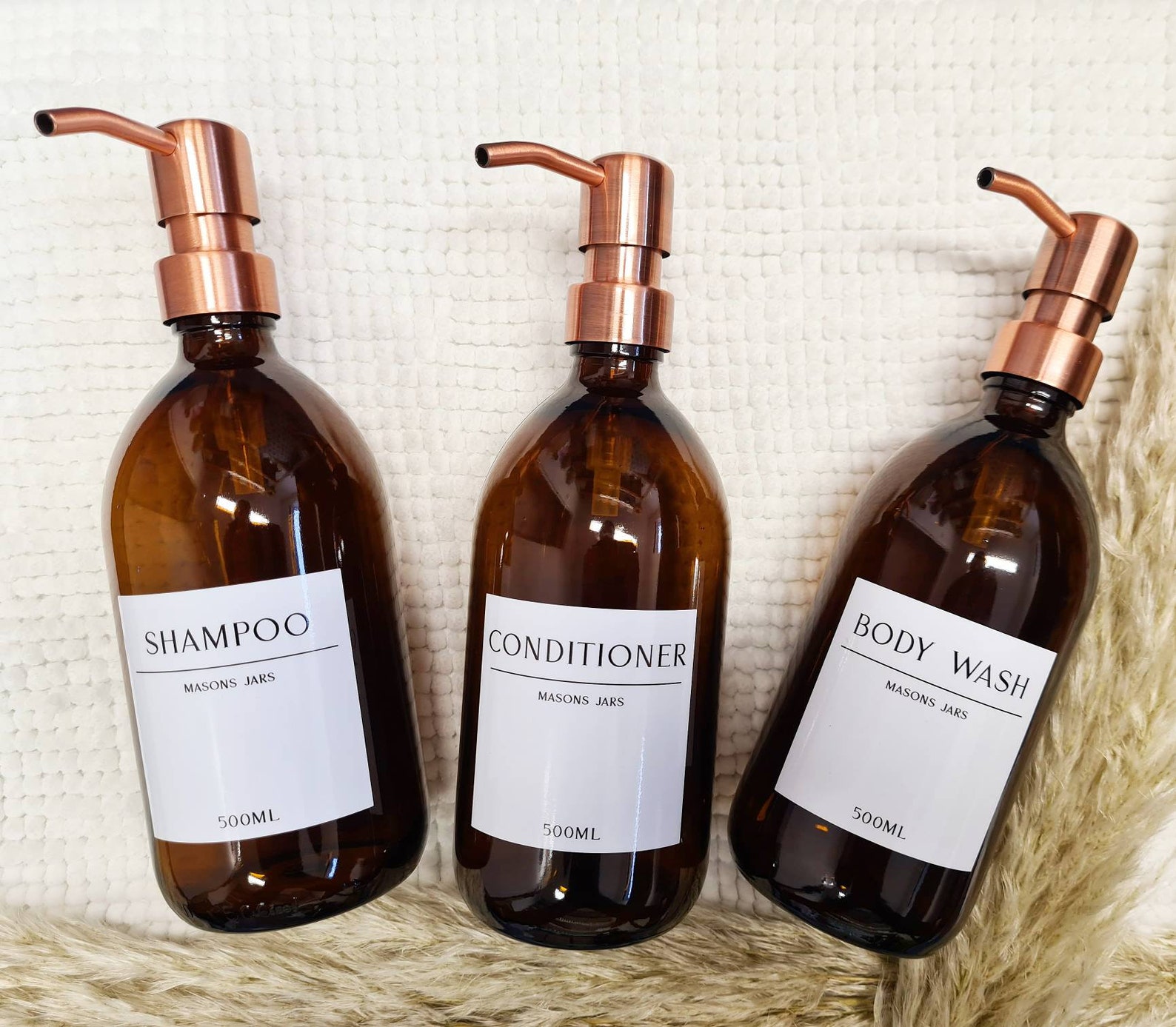 500ml amber GLASS bottle shampoo conditioner body hand wash Etsy