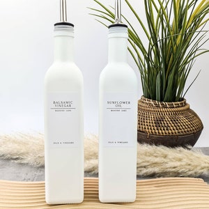 CLEARANCE Matte white oil bottles 500ml pantry utility kitchen accessories white label collection price per bottle