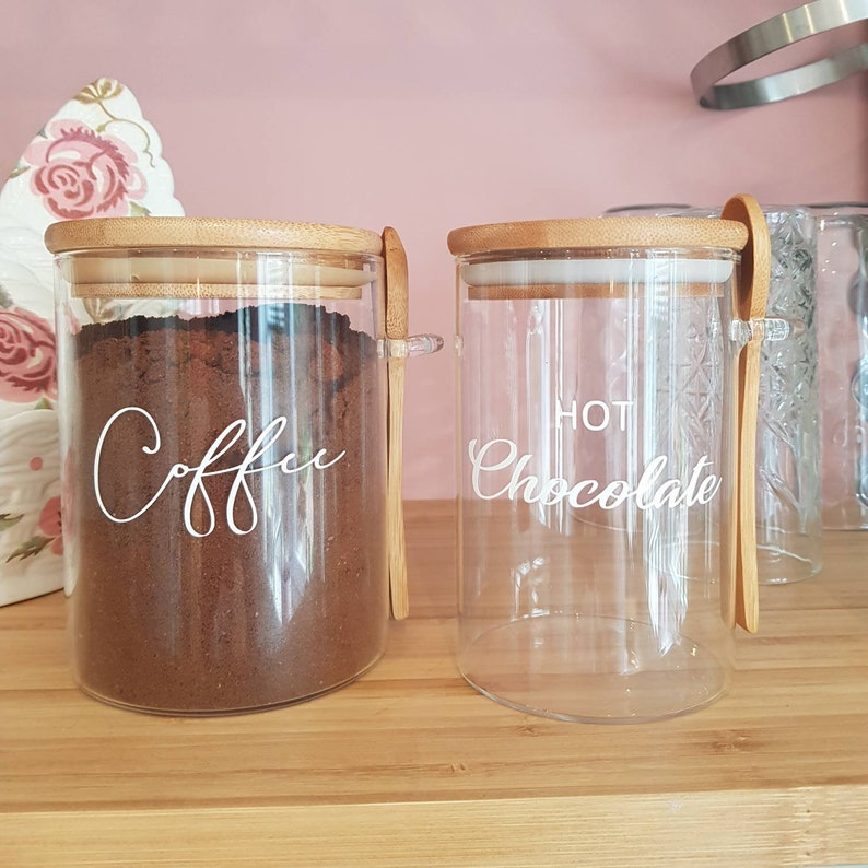 Frascos Con Tapa De Bambu Impresionantes frascos de vidrio ecológico con tapa de bambú & | Etsy