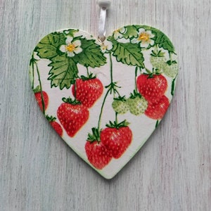 Strawberry decor Heart ornament Personalized gifts for her 50th birthday Gift ideas for women Sentimental Keepsake Gift Mom from daughter