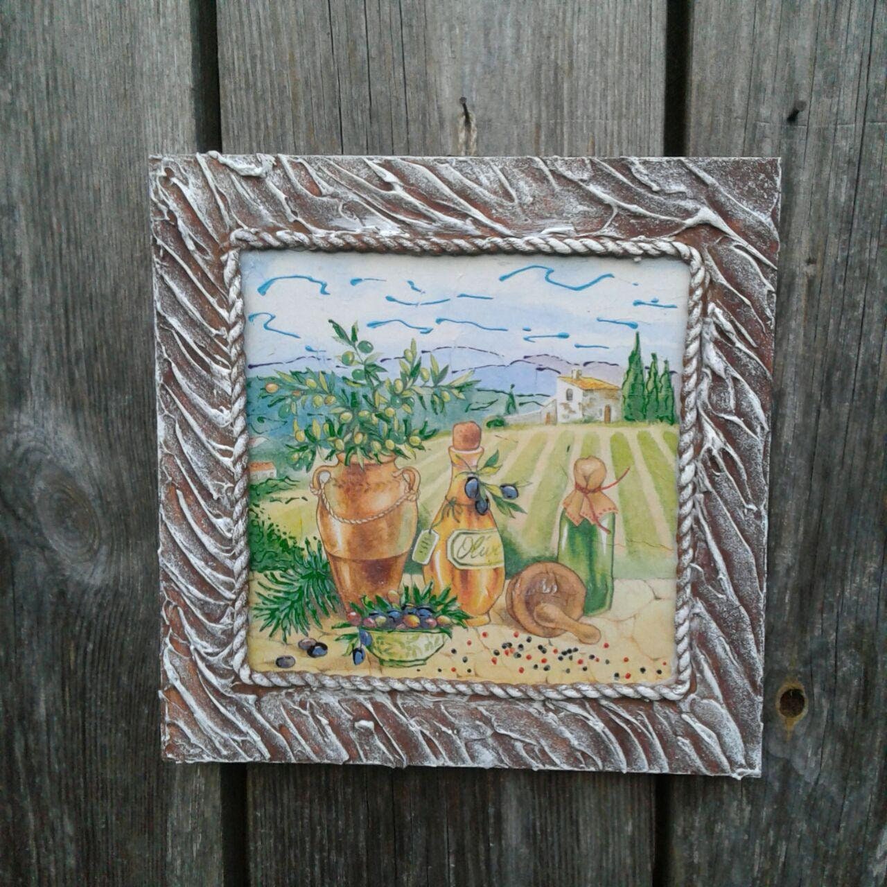 Italian Wall Art Decor Kitchen Tuscany Wedding Gift Olive Oil Etsy