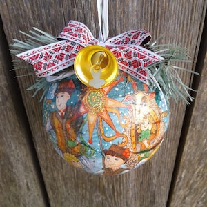 Vertep Ukrainian Christmas ornaments balls gift for mom Souvenir Folk Ukraine Holiday decoration Tree decor Angel Christmas nativity scene