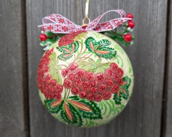 2023s Ukrainian ornaments Christmas ornament balls Souvenir Red viburnum Folk Ukraine Holiday decoration presents Tree Personalized gift