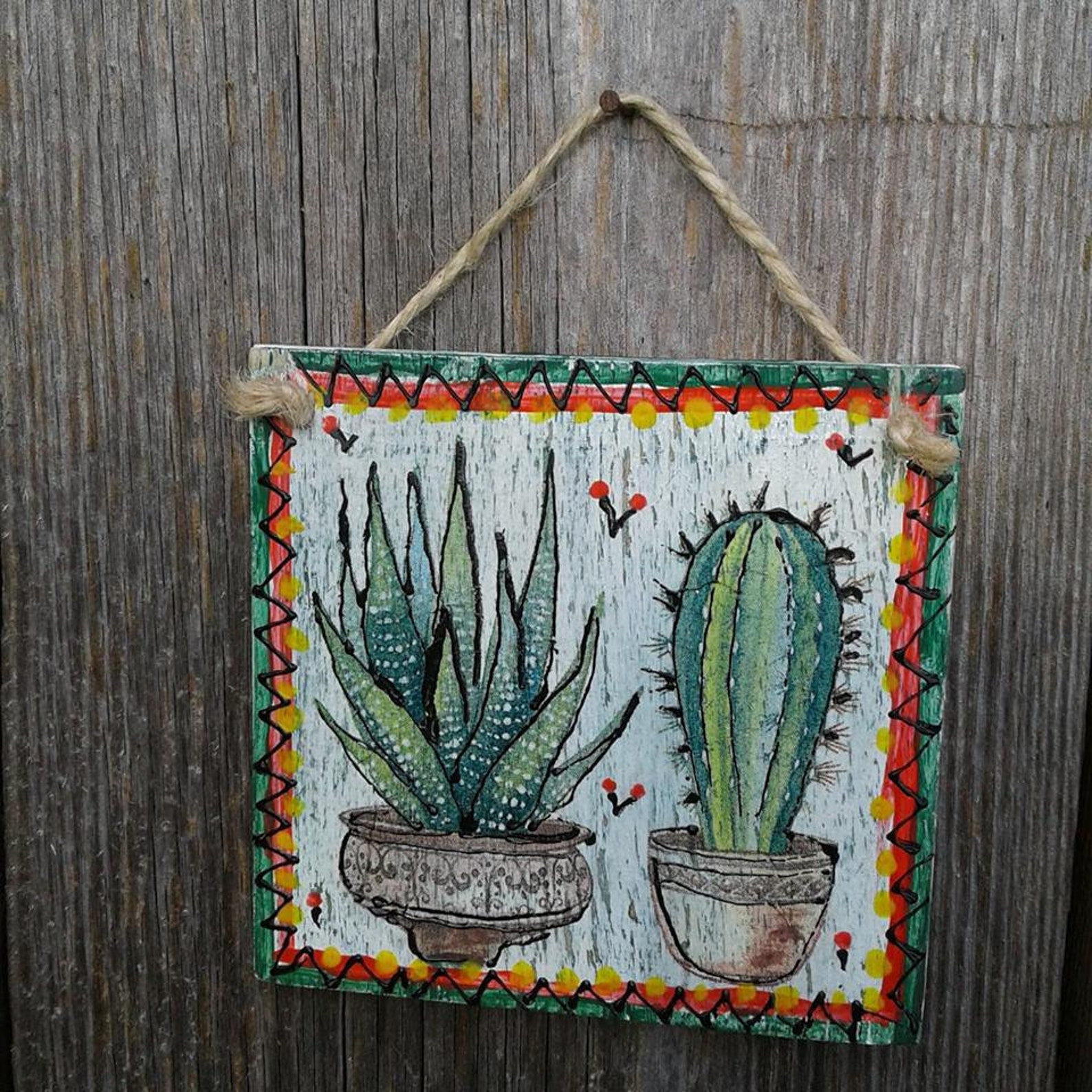 Cactus Wall Decor Boho Room Decor Arizona Gifts Succulents Etsy