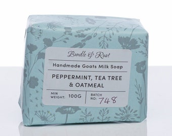 Goats Milk Soap with Peppermint, Tea Tree & Oatmeal