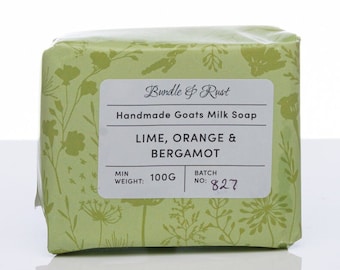 Goats Milk Soap with Lime,Orange & Bergamot