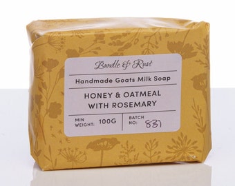 Goats Milk Soap with Honey & Oatmeal + added Rosemary