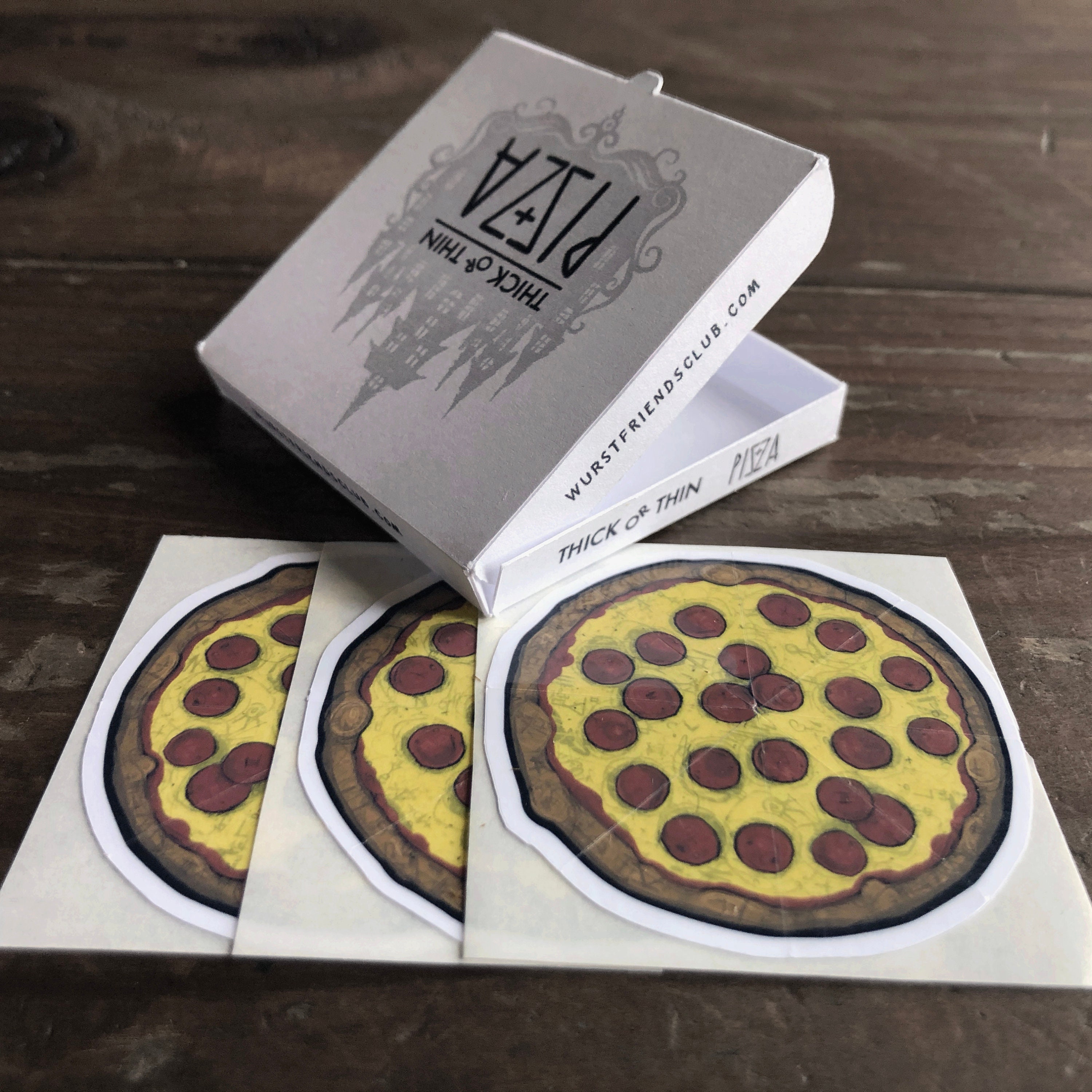 Mini pizza box with stickers Etsy