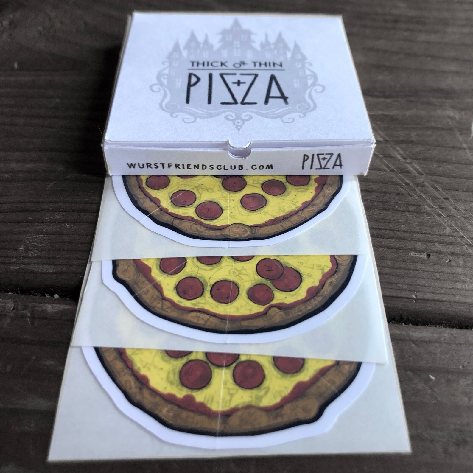 Mini pizza box with stickers Etsy