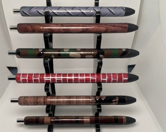 Masculine Gel Pen with Name Customization | Customizable Retractable Refillable Black Ink Pen Wood Camouflage Brick Diamond Plate Pattern