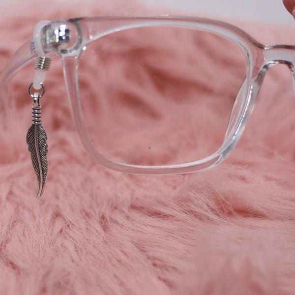 Silver Feather Glasses Charms | Feather Dangle Charms for Glasses & Sunglasses | Lightweight Eyewear Accessories