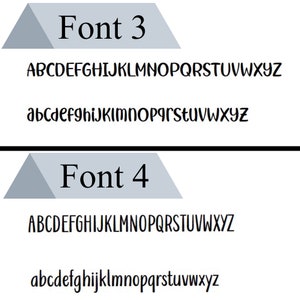 May include: Image showing two different fonts, labeled "Font 3" and "Font 4". The alphabet is shown in both uppercase and lowercase for each font.
