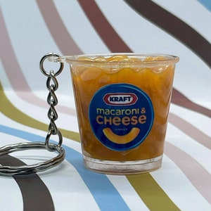 Portachiavi a forma di tazza di maccheroni e formaggio / Portachiavi a forma di ciotola di pasta e formaggio in resina