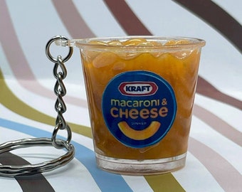 Macaroni and Cheese Cup Keychain | Resin Pasta Cheese Bowl Food Keychain