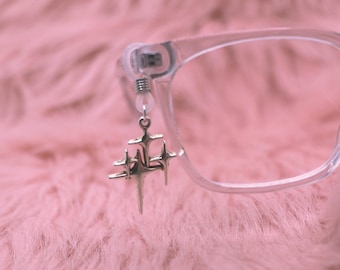 Pingentes de Estrela Prateada para Óculos | Acessórios Celestiais para Óculos | Pingentes de Estrela Prateada para Óculos de Grau e de Sol