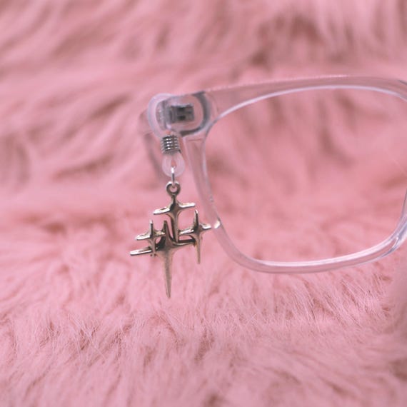 Silver Star Glasses Charms | Celestial Eyewear Accessories | Silver Star Dangle Charms for Glasses & Sunglasses